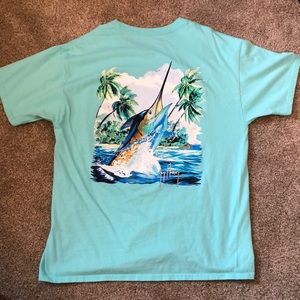 Guy Harvey Seafoam Green Graphic Tee - Large